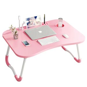 Mesa plegable para ordenador portátil/cama, escritorio con interfaz USB